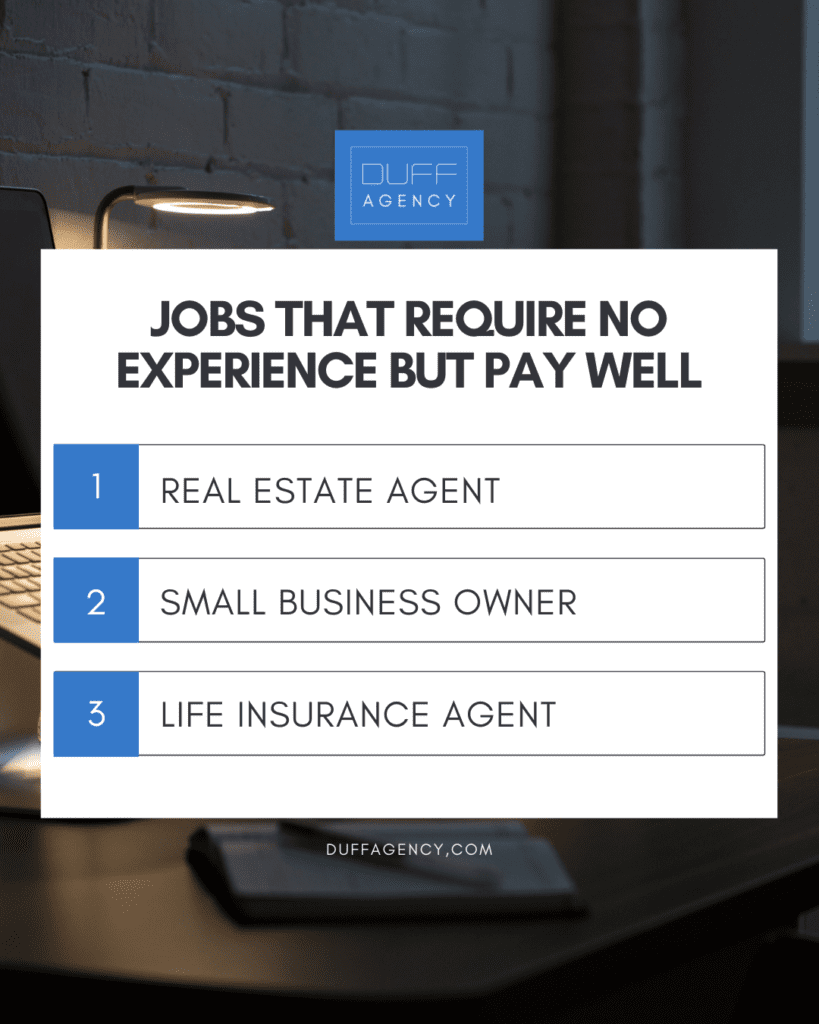 jobs that require no experience but pay well 